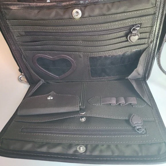 Brighton Vintage‎ Crossbody  Brown Leather Bag/Purse Croc Embossed Hang Tag - Picture 2 of 10